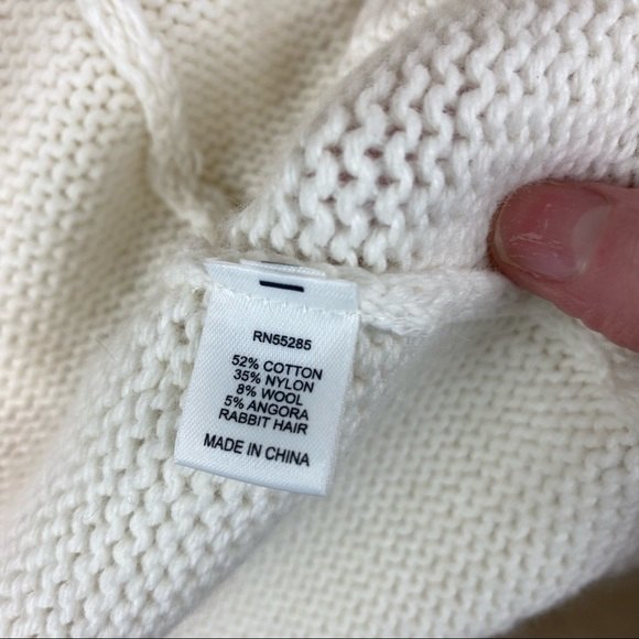 Express White Button Down Knit Sweater - Picture 8 of 9